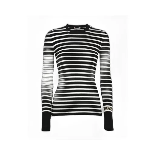 Round-Neck Long-Sleeved Striped Sweater