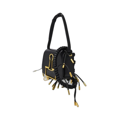 Off-White Skeleton Binder Foldover Top Crossbody Bag