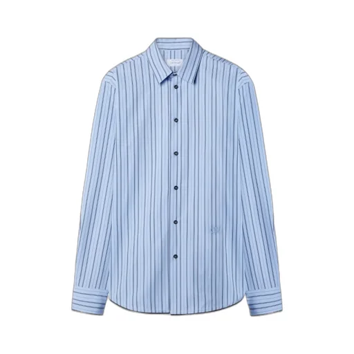 Off-White Striped Curved Hem Shirt