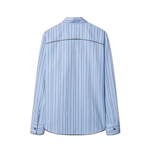 Off-White Striped Curved Hem Shirt