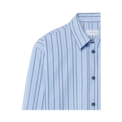 Off-White Striped Curved Hem Shirt