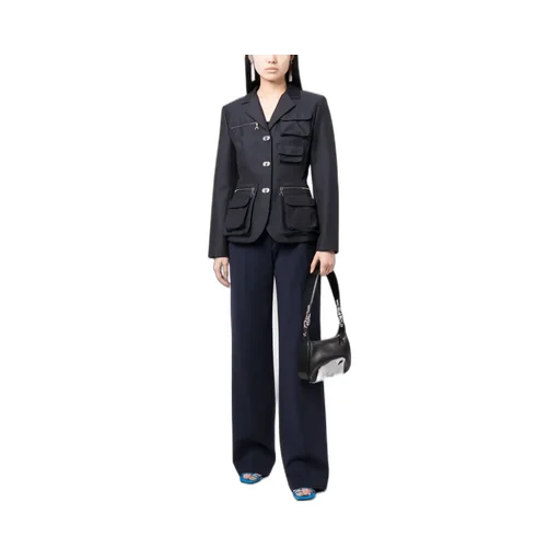 Off-White High Waist Straight Leg Pants