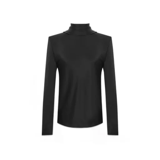 Saint Laurent Cowl-Back Long-Sleeved Blouse