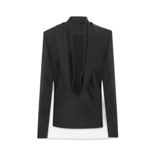 Saint Laurent Cowl-Back Long-Sleeved Blouse