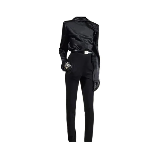Saint Laurent Cowl-Back Long-Sleeved Blouse