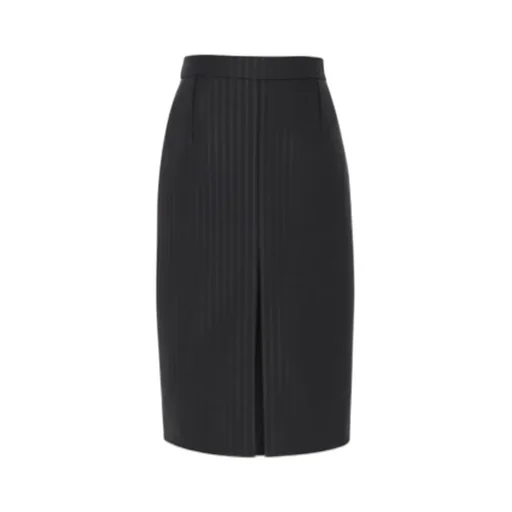 Saint Laurent Stripe Detailed Zipped Pencil Skirt