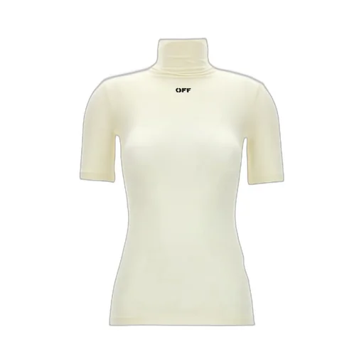 Off-White Logo Printed High Neck Top