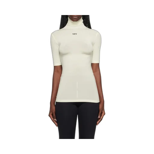 Off-White Logo Printed High Neck Top