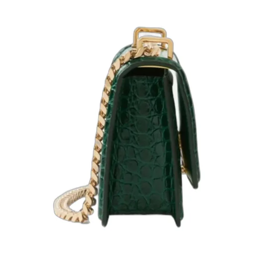 Mini Tb Crocodile-Effect Crossbody Bag