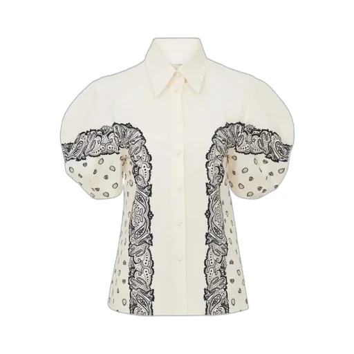 Chloé Bandana Motif Balloon-Sleeved Printed Shirt