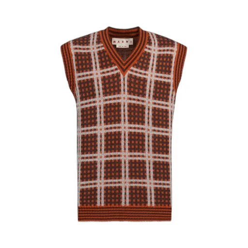 Marni Checked V-Neck Sleeveless Vest