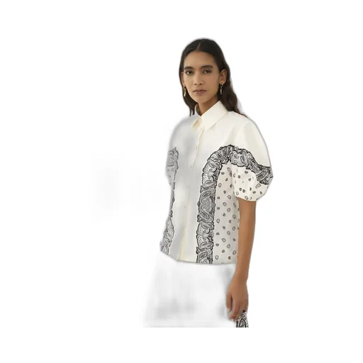 Chloé Bandana Motif Balloon-Sleeved Printed Shirt