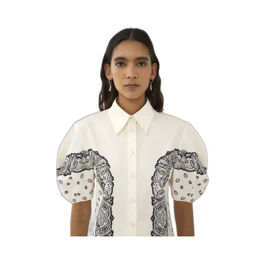 Chloé Bandana Motif Balloon-Sleeved Printed Shirt