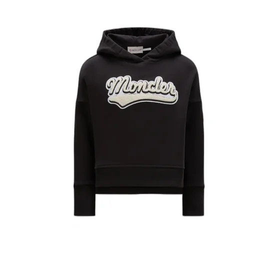 Moncler Enfant Logo Flocked Long-Sleeved Hoodie