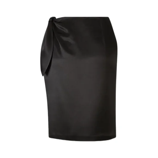 Knot-Detailing Silk Skirt