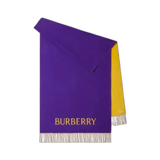 Burberry Logo Embroidered Fringed-Edge Scarf