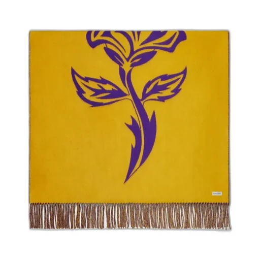 Burberry Logo Embroidered Fringed-Edge Scarf