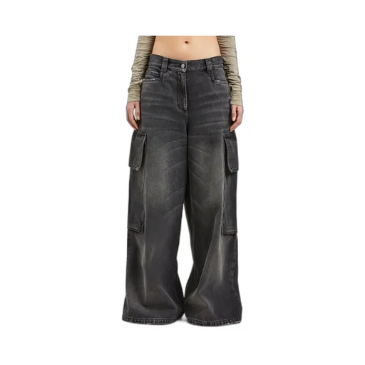 Palm Angels Wide Denim Parachute Jeans