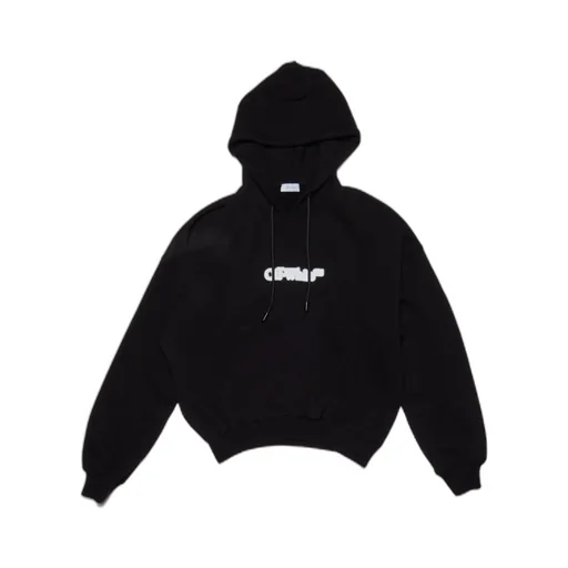 Off-White Logo Printed Long-Sleeved Hoodie