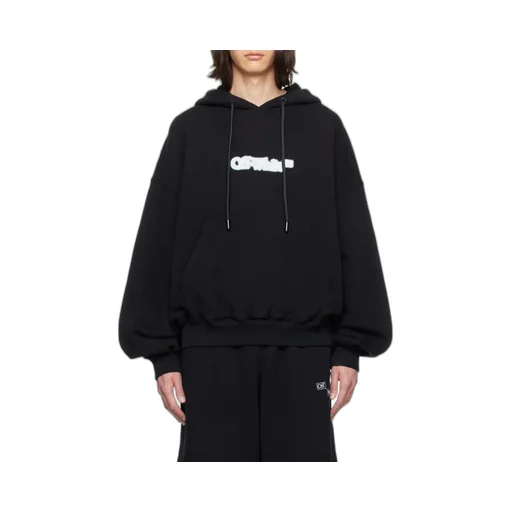Off-White Logo Printed Long-Sleeved Hoodie
