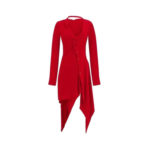 Stella Mccartney Long-Sleeved Asymmetric-Seam Cut-Out Dress