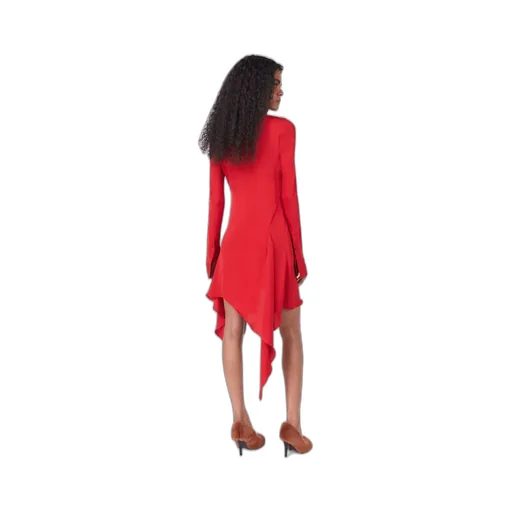 Stella Mccartney Long-Sleeved Asymmetric-Seam Cut-Out Dress