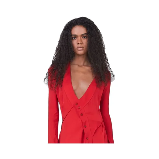 Stella Mccartney Long-Sleeved Asymmetric-Seam Cut-Out Dress