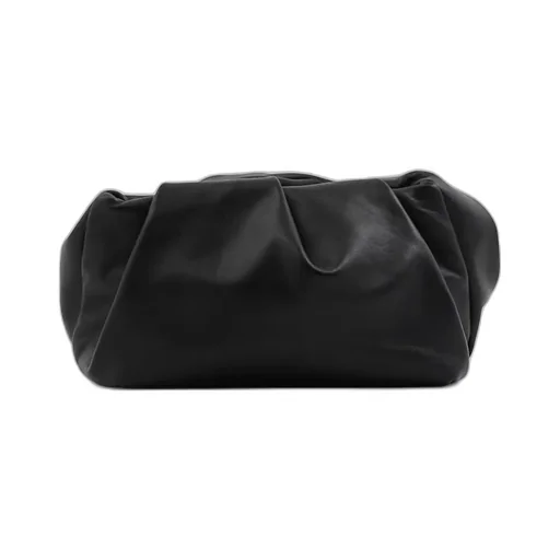 Burberry Slouch-Body Ruched Clutch Bag