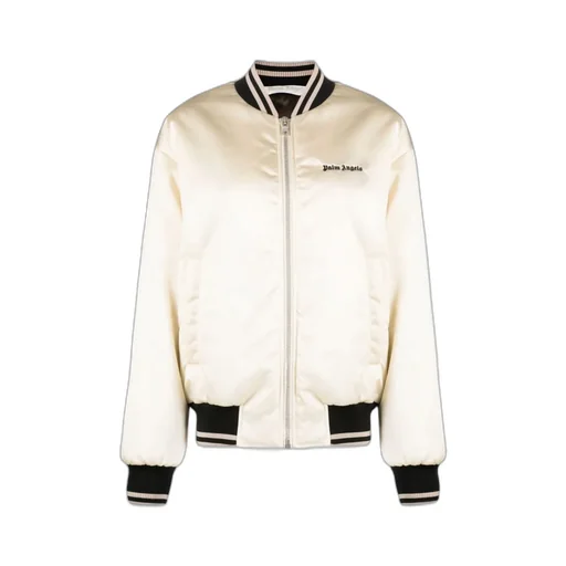 Palm Angels Logo Embroidered Zipped Bomber Jacket