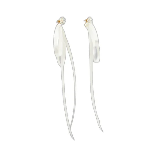 Pearl-Embellished Ribbon Bow Earrings