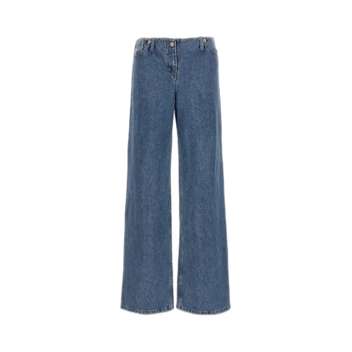 Magda Butrym Ultra Low Waist Wide Leg Denim Jeans