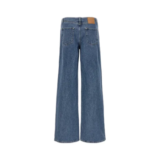 Magda Butrym Ultra Low Waist Wide Leg Denim Jeans