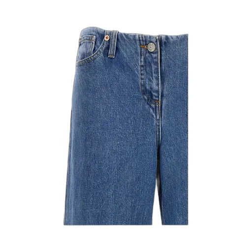 Magda Butrym Ultra Low Waist Wide Leg Denim Jeans