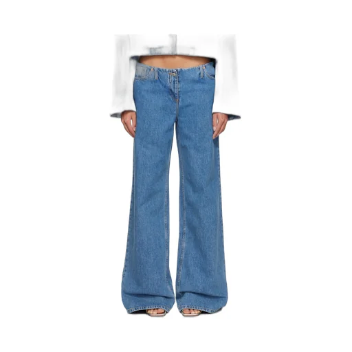 Magda Butrym Ultra Low Waist Wide Leg Denim Jeans