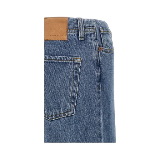 Magda Butrym Ultra Low Waist Wide Leg Denim Jeans