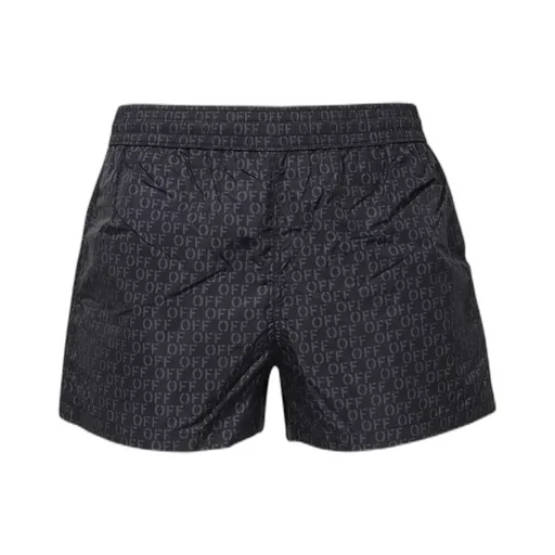 Off-White Allover Logo Printed Swim Shorts