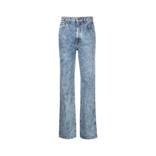 Khaite Mid-Rise Straight-Leg Washed Jeans