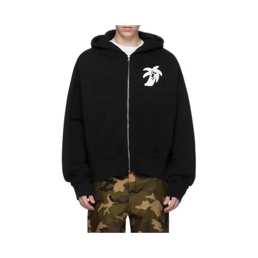 Palm Angels Long Sleeved Logo Printed Hoodie