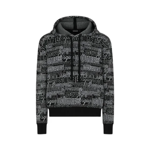 Intarsia-Knit Drawstring Hoodie