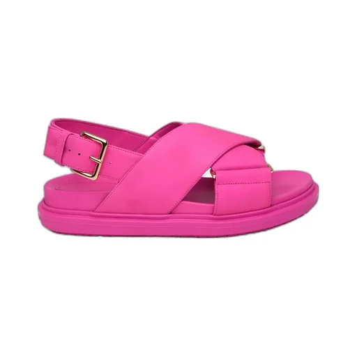 Marni Logo Embossed Buckled Sandals