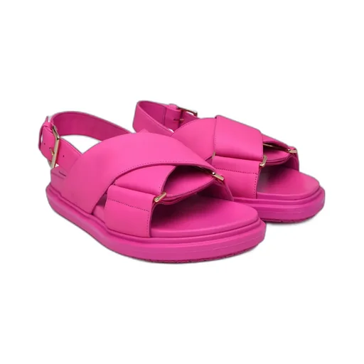 Marni Logo Embossed Buckled Sandals