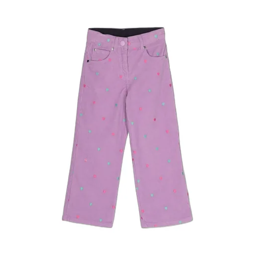 Stella Mccartney Kids High-Waist Heart-Embroidered Trousers