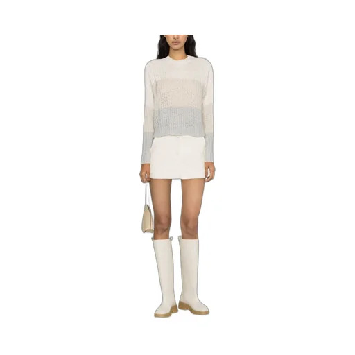 Panelled-Design Chunky-Knit Jumper