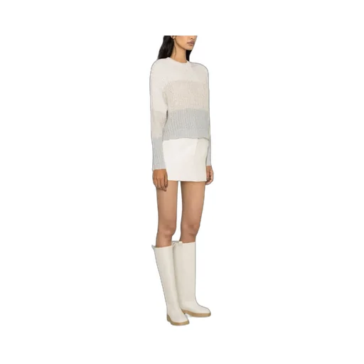 Panelled-Design Chunky-Knit Jumper