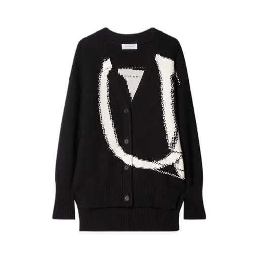 Logo-Intarsia Wool Cardigan