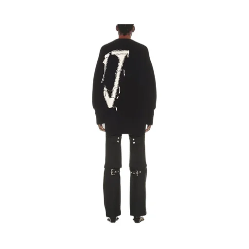 Logo-Intarsia Wool Cardigan