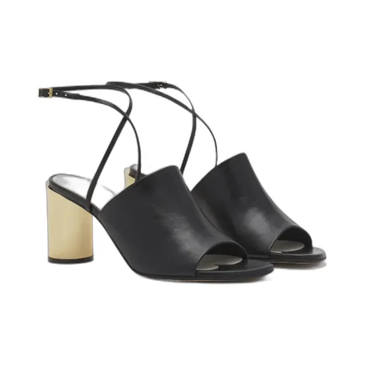 Lanvin Metallic-Heel Ankle Strapped Sandals