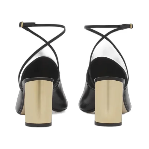 Lanvin Metallic-Heel Ankle Strapped Sandals