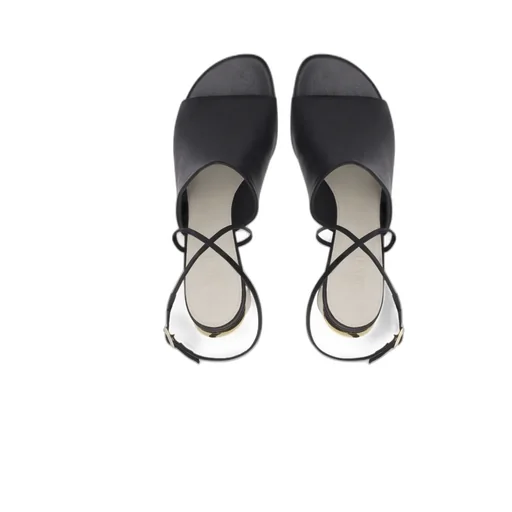 Lanvin Metallic-Heel Ankle Strapped Sandals