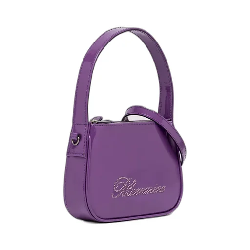 Patent-Finish Rhinestone Tote Bag